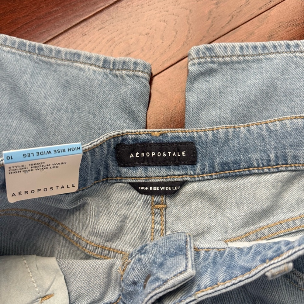 Aeropostale Blue Denim High Rise Wide Leg Jeans Women’s Size 10 NWT - Picture 4 of 5